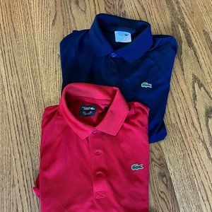 Lacoste Sport - Red and Navy Polo Shirts - Size Mens Large